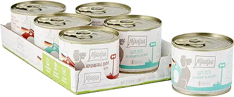 MjAMjAM - Comida Húmeda Premium para Perros - mono Paquete I - con Cordero y Pavo, pack de 6 (6 x 200 g), Natural con Extra de Carne  