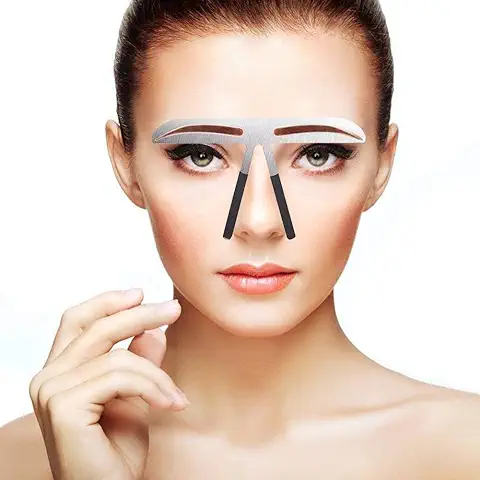 Modelos de Cejas Plantilla de Bricolaje, Stainess Ceja de Acero Regla de Medición Tatuaje Microblading Maquillaje Permanente Herramienta de Posicionamiento de oro Ratio(European Style Eyebrow)  