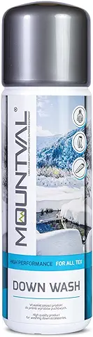 Mountval Down Wash, Limpiador de Lavado de Alto Rendimiento para Ropa y para Caminatas al Aire Libre, Sacos de Dormir Refresca y Mantiene Loft  