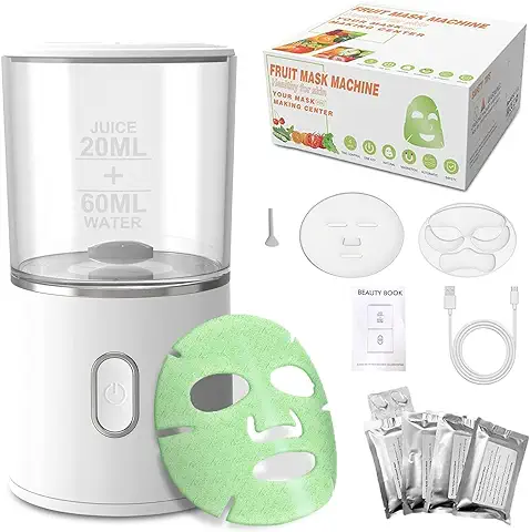 Máquina para Hacer Mascarillas Faciales mit 32 Piezas de Collages, Mini Facial Tratamiento DIY Máscara, Facial Bricolaje Natural Máscara Vegetal Spa Cuidado La Piel, Máscara Bricolaje(Rechargeable)  