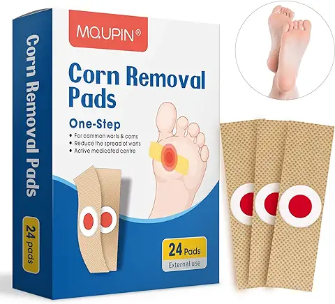 MQUPIN Corn Remover, Removedor Anti Verrugas, Removedor de Maíz, Wart Remover, Tratamiento para Quitar y Eliminar Verrugas Comunes, Plantares, y Callos-24PCS  