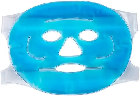 Máscara de Gel Frío para la Cara, Máscara Facial Fria para Reducir la Inflamación y las Ojeras, Alivio de Migrañas y Dolor de Cabeza, Mascarilla Efecto Calor y Efecto Frio, Mejora la Circulación  