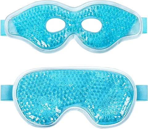 Máscara de gel para Ojos, Máscara de ojos de gel de Compresa Fría, Máscara de Hielo Reutilizable para ojos Hinchados, Ojeras, Dolores de Cabeza, Migraña, Alivio del Estrés  