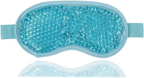 Máscara de Gel para Ojos Reutilizable, Antifaz Refrescante Calor/Frío, Alivia Ojeras, Migrañas y Ojos Hinchados (Azul)  