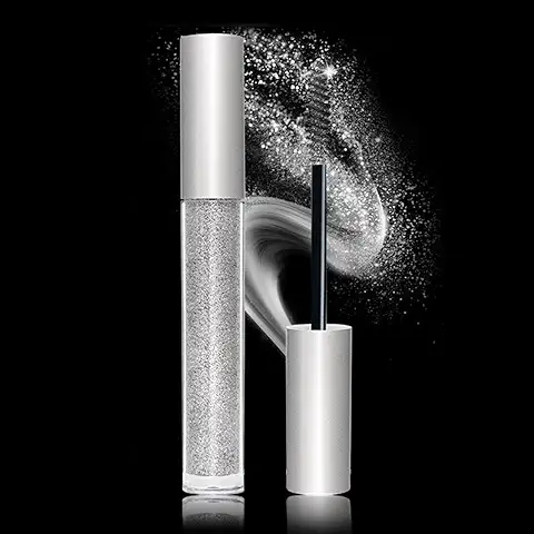 Máscara de Pestañas con Purpurina, Máscara de Pestañas Glitter Dia Mond, Máscara de Pestañas con Purpurina Dia mond Máscara de Pestañas Brillantes, Secado Rápido, Resistente al Agua, de Larga Duración  