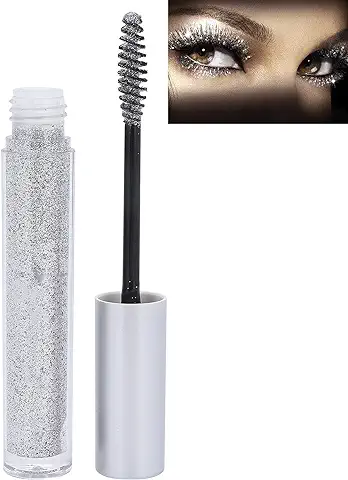 Máscara de Pestañas con Purpurina, Pestañas de Diamante para Mujer, Maquillaje de Concierto, Secado Rápido, Resistente Al Agua, Máscara de Pestañas Brillante de Diamante de Larga Duración, 3,5g  