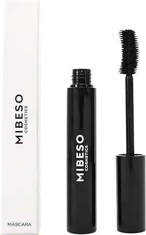 Máscara de Pestañas Volumen y Largura. Mascara de Pestañas con Aceite de Ricino y Vegana. Cepillo Voluminizador Maxi-curvo.  