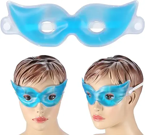 Máscara para los Ojos, Máscara de Ojos en Gel Reutilizable con Agujeros de Visión, Gafas de Enfriamiento de Gel para Ayudar a las Caras Hinchadas, Ojales Oscuros, Ojos Cansados,  
