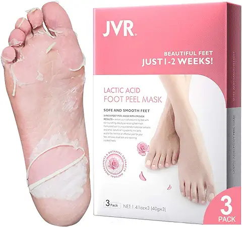 Máscara para Pelar los Pies, Paquete de 3 Máscaras para pies de ácido Láctico, Calcetines Exfoliantes para el pie para Eliminar los Callos, Reparar el Talón Agrietado y Muerto (Rosa)  