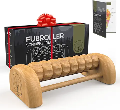 M.S.Lemberg Rodillo de Masaje para pies de Madera, Agradable Masaje de Pies: Contra Espolones Calcáneos, Fascitis Plantar, Reflexología del pie, Rodillo de Masaje para Pies, Masajeador de pies  