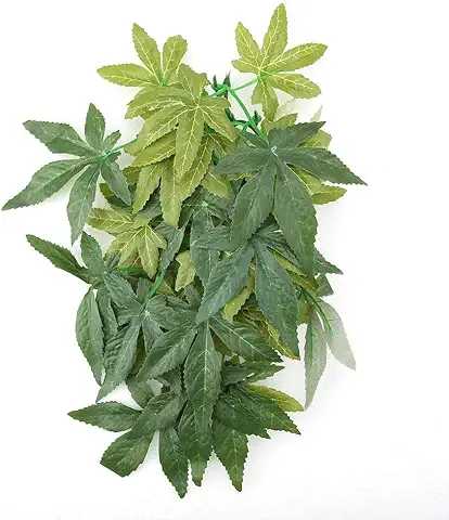 Mumusuki Plantas Artificiales Hojas Falsas Plástico Hierba Verde con Lechón para Acuario Pecera Reptil Terrario Caja Jaula Adornos de Terrario Jardín en el Hogar Decoración Ecológica(40cm)  