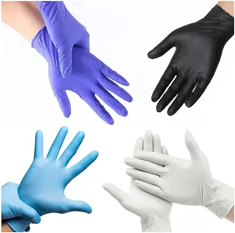 MUNTRADE Guantes Desechables de Nitrilo - 100 Unidades/caja, Sin Polvo, Sin Látex - Todas las Tallas (XL, Blanco)  
