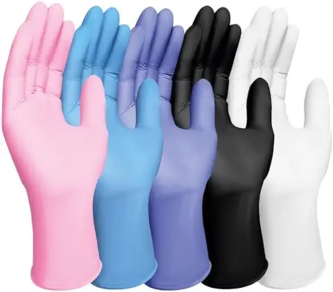 MUNTRADE Guantes Nitrilo 100 Unidades - Guantes Desechables, Sin Polvo, Sin Látex, Colores y Tallas (S, Negro)  