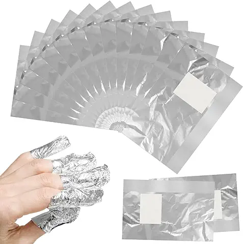 MXTIMWAN 200 Piezas Almohadillas para Quitar Esmalte de Uñas, Quitaesmalte de Papel de Aluminio, Lámina de Aluminio para Esmalte de Uñas, Herramienta Conveniente para Quitar Esmalte de Uñas  