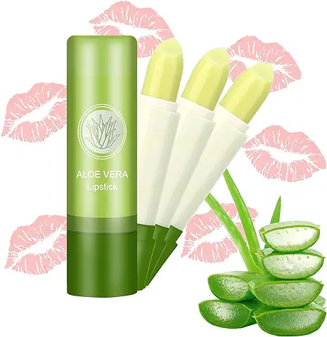 MXTIMWAN 3 Piezas Hidratante Pintalabios - Cambia Color Labial Labiales - Aloe Vera Barra Labios - Pintalabio Larga - Mujeres Niña Regalo Cumpleaños  