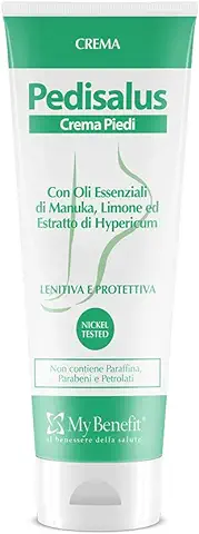 MY BENEFIT Pedisalus 75 ml, Crema Pies para el Tratamiento de Callos y Durones, a Base de Aceite Esencial de Manuka, Limón y Extracto de Hypericum, Elimina el Mal Olor de los Pies, Made in Italy  