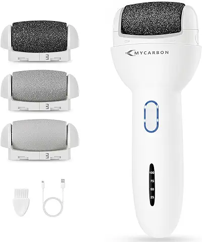 MYCARBON Lima Electrica Pies Durezas 2000 mAh Recargable Pedicura Profesional para Eliminar Callos 3 Velocidades Lima Pies Electrica IPX6 Iimpermeable  