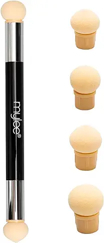 Mylee Lápiz Aplicador de Esponja - Dimensiones Portátiles - Aplica Pigmentos, Brillos y Escamas - Gradiente, Efecto Ombre, Herramienta de Nail Art DIY - 4 Cabezales de Repuesto - Vegano y Cruelty Free  