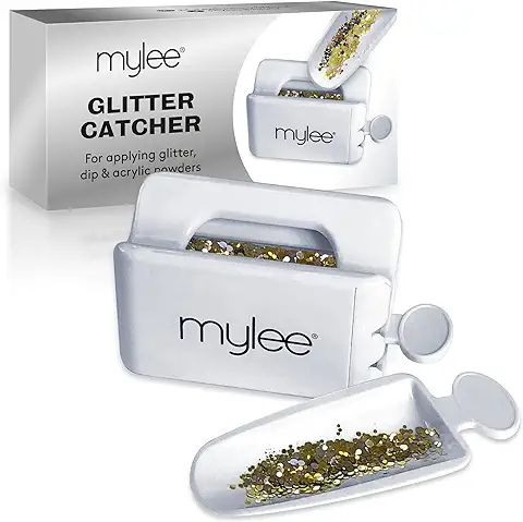 Mylee Recogedor de Purpurina, Recolector de Polvos con Dos Bandejas, Purpurina y Polvos de Inmersión, Reciclaje de Polvo de Inmersión de Uñas, Polvo de Purpurina y Dips, Vegano y Cruelty Free  