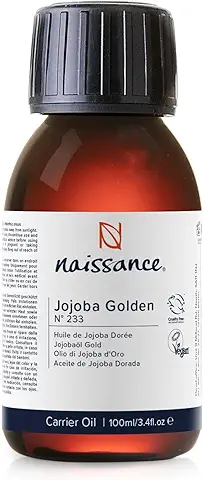Naissance Aceite De Jojoba (No. 233) 100ml – Vegetal Refinar Prensado En Frio – Natural, Hidratante Para Cara, Pelo, Uñas, Barba, Cuerpo, Cutículas - Vegano Sin Hexano  