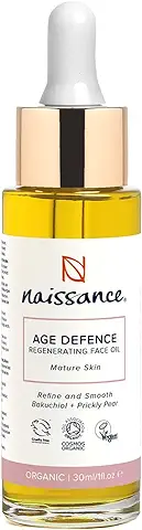 Naissance Aceite Facial Age Defence | Sérum Facial Antienvejecimiento para Pieles Maduras con Bakuchiol y Aceite de Higo Chumbo 30 ml  
