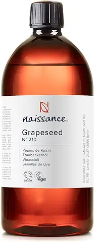 Naissance Aceite Vegetal de Semillas de Uva (No. 210) - 900ml - Natural, Vegano y no OGM - Hidratante Natural para el Cabello y la piel  