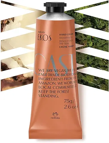 NATURA - Crema de Manos Castanha Natura Ekos - Nutrición e Hidratación Intensa - Para Manos Secas, Dañadas y Agrietadas - Absorción Rápida - 100% Vegano - Cruelty Free - Tubo de 75 g  