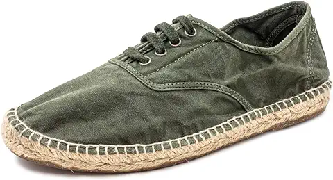 Natural World Eco – Zapatillas Veganas Basket Yute Tintado 320 E de Tela para Hombres Estilo a la Moda con Cordones Algodón 100% Orgánico  