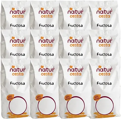 Naturcesta - Pack de 6 Bolsas de Fructosa de 1 kg - Apto para Consumo Vegano - Sin Huevo, Sin Lactosa y Sin Leche - Contribuye a la Recuperación Muscular Normal - Origen 100% Natural  