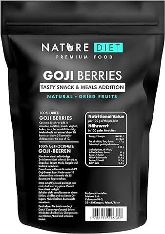 Nature Diet - Bayas de Goji 1000 g | Bayas Secas | Refrigerio Saludable  