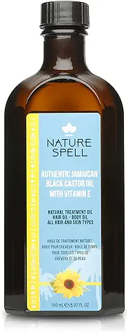 Nature Spell Auténtico Aceite de Ricino Negro Jamaicano con Vitamina E para Cabello y Cuerpo 150 ml  