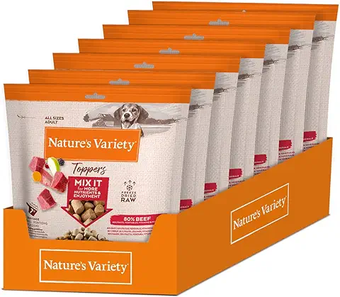 Nature's Variety - Freezed Dried - Toppers para Perros con Buey - Caja de 7 x 120g - Total 840g  