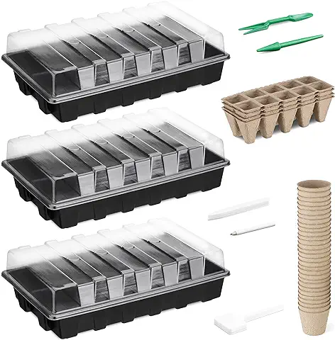 Navaris Kit para Huerta en casa - Set para Primer Huerto Urbano con Macetas y Utensilios - Jardinería de Interior Germinación de Plantas Autocultivo  