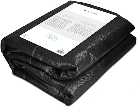 Navaris Malla Antihierbas de 50M² - Tela de Jardinería con Protección UV - Resistente a Roturas - para Las Malas Hierbas - Tamaño XL 2x25M  