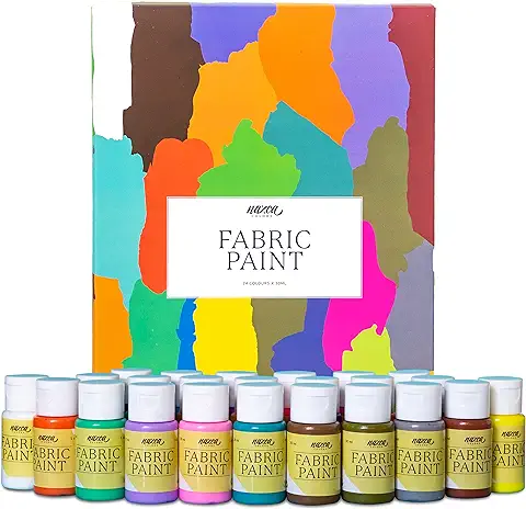 Nazca Colors Pintura Textil Permanente y Lavable - 24 Colores X 30ml - Set Acrílicos para Tela y Cuero Ideal para Pintar Ropa, Zapatillas, Camisetas, Vaqueros y Cualquier Tejido  