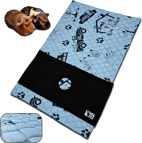 NEO SOLVO Alfombra para Cobayas y Conejos - 70cm x 105cm con Escote Polar - Absorbente e Impermeable - Cómoda como Cojín - Fácil de Limpiar - Plegable - Jaula y Recinto 2x3  