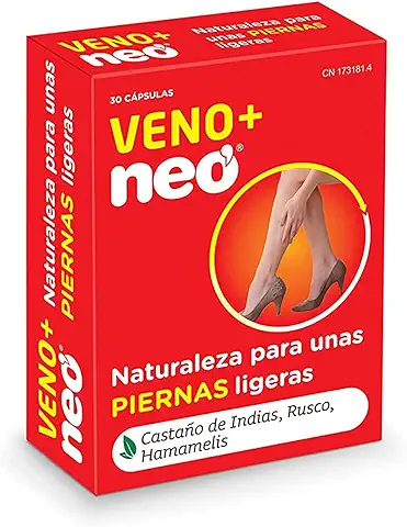 NEO | Veno + | Apoyo Cardiovascular, 30 Cápsulas | Ayuda a Reducir el Dolor, la Hinchazón, el Hormigueo o la Pesadez en las Piernas | Suplemento a Base de Castaño de Indias, Rusco y Hamamelis  