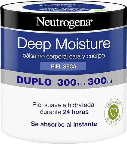 Neutrogena Bálsamo Corporal Hidratación Profunda Cara y Cuerpo, Piel Seca, 2 Tarros de 300ml  