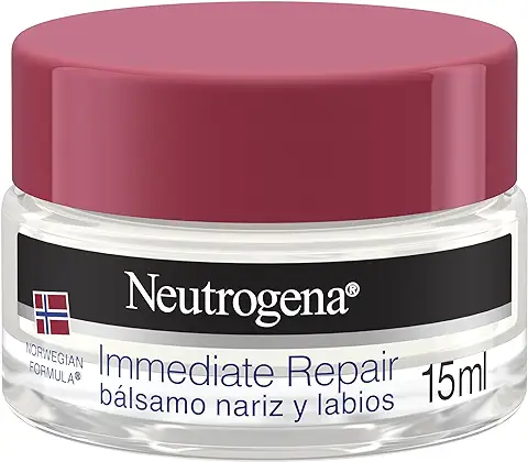 Neutrogena, Bálsamo Nariz y Labios, Fórmula Noruega, Crema que Hidrata y Repara, Rápida Absorbción, Trata Labios Agrietados y Nariz Reseca, Contiene Glicerina, 15 ml  