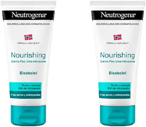 Neutrogena, Crema Ultra-Hidratante para Pies Secos y Estropeados, Fórmula Noruega, Talones Agrietados, Recupera Suavidad, Contiene Glicerina, Testado por Dermatólogos, Pack de 2 x 100ml  