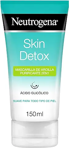Neutrogena Detox - Mascarilla Arcilla Purificante 2 en 1 – Limpiador Diario y Mascarilla – 150 ml  