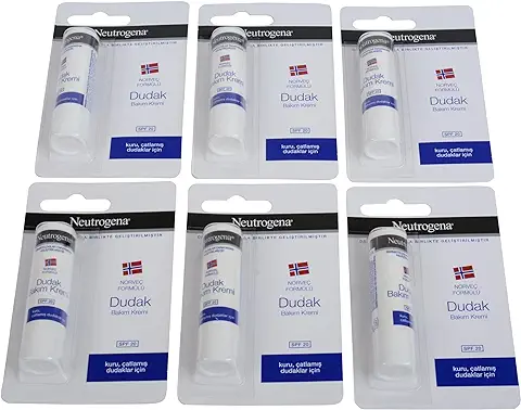 Neutrogena Lipcare Stick Norwegian Formula, para Labios Secos y Agrietados, SPF 20 Cuidado de los Labios. 16 Onzas (paquete de 6)  