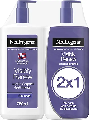 Neutrogena, Visibly Renew Loción Corporal Elasticidad Intensa, Para Piel Seca, Hidratante, Reafirmante, De Rápida Absorción, 2 x 750ml  