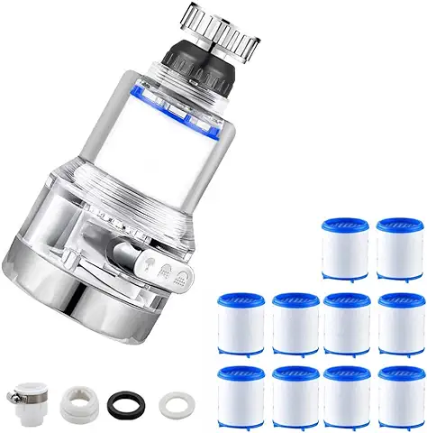 NEVYTOL Filtro Agua Grifo, 360° Giratorio Filtro Grifo Cocina, 3 Modos Filtro Grifo, Filtro Agua, con Cartucho de 9 Piezas, para Filtrar el Agua del Grifo de la Cocina  