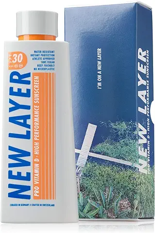 NEW LAYER Protector Solar | SPF 30 | Pro Vitamina D | Libre de Microplástico | Reef-friendly | Libre de Octocrylene | Resistente al agua (200ml)  