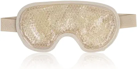 NEWGO Máscara de ojos Reutilizable con Perlas de gel para Terapia de Frío Caliente, Máscara de Succión Facial Fría para ojos Hinchados, ojos Secos y Dolor de Cabeza  