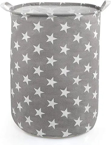 NEWSTYLE Cesto para la Colada,Plegable Cestas de Ropa Impermeable Algodón de Lino Bolsas Almacenamiento para Colada Tela Grande Cestos con Asa Cordón para Juguete Ropa Sucia  