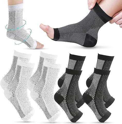 NHYDZSZ 4 Piezas Sport Calcetines Fascitis Plantar,Calcetines CompresióN Para Aliviar El Dolor De Pies Para Mejorar La CirculacióN,Las Mejores Medias CompresióN Hombre Y Mujer  