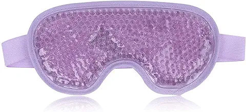 Nimoa Máscara de Ojos Refrescante, MáScara de Ojos Máscara de Ojos de Gel de Hielo Reutilizable con Respaldo de Felpa para Dolor de Cabeza, Hinchazón, Migraña (Morado Claro)  