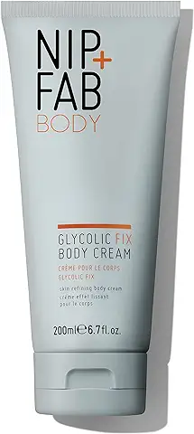 Nip+Fab Glycolic Fix Body Cream | Crema Corporal con Ácido Glicólico | 200 ml | Exfoliante de la Piel | con Aceite de Almendras | Vegana, Sin Crueldad, Sin Sulfatos  